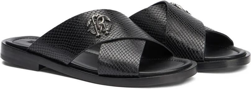 Roberto Cavalli Sandalen met slangenleer-effect en logoplakkaat Zwart - Foto 3