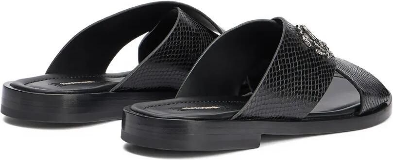 Roberto Cavalli Sandalen met slangenleer-effect en logoplakkaat Zwart - Foto 2