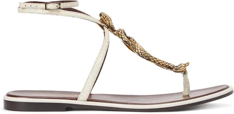 Roberto Cavalli Sandalen met slangenpatroon Wit