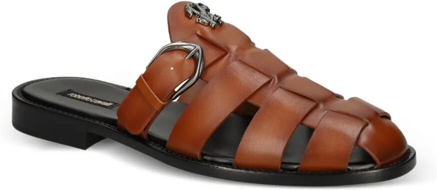 Roberto Cavalli Slippers met logopatch Bruin - Foto 4