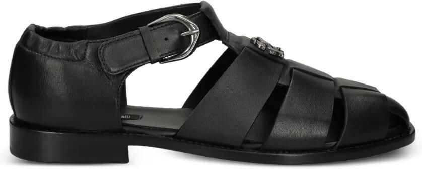 Roberto Cavalli Slippers met logopatch Zwart