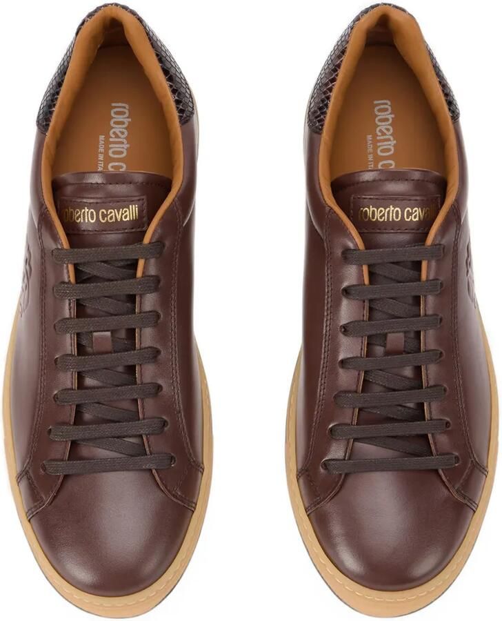 Roberto Cavalli snakeskin-effect sneakers Bruin - Foto 2