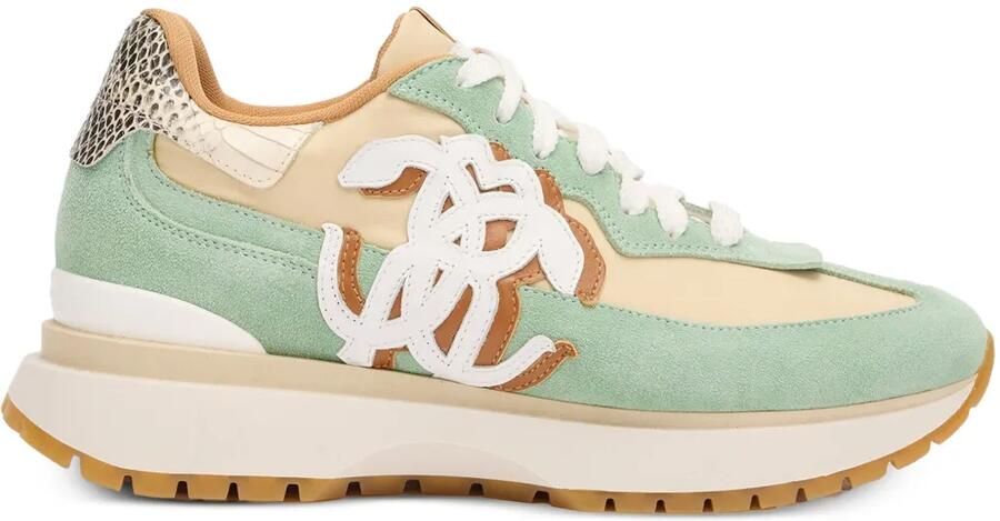 Roberto Cavalli Sneakers met leren vlakken Groen