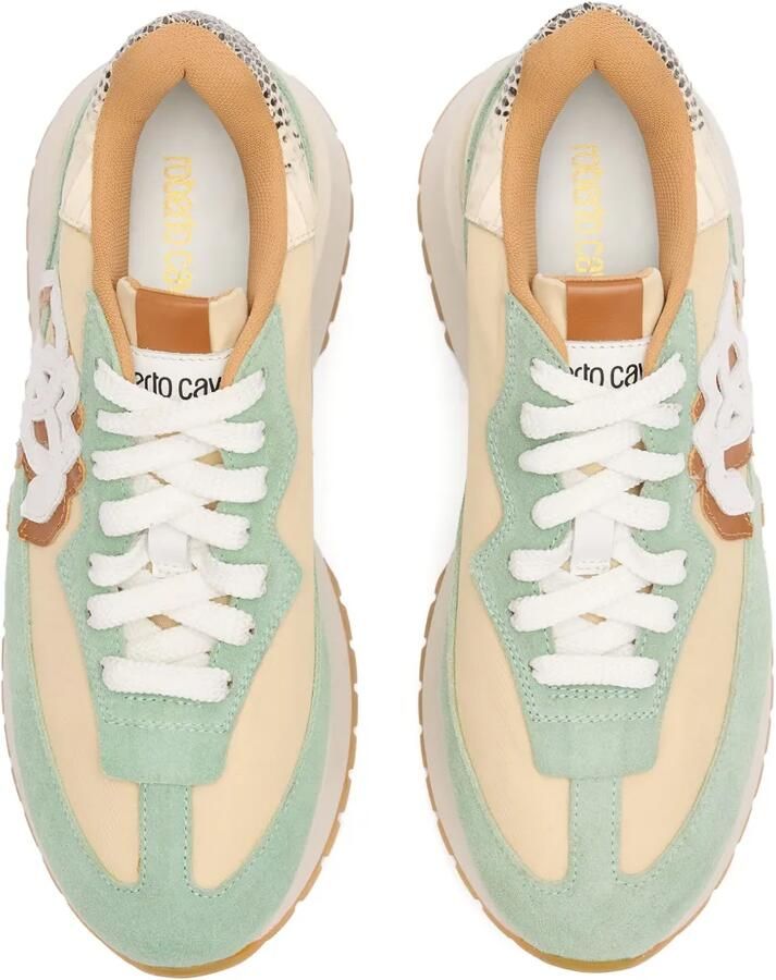 Roberto Cavalli Sneakers met leren vlakken Groen - Foto 3