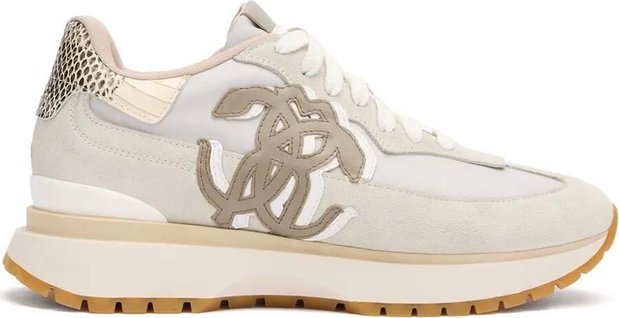 Roberto Cavalli Sneakers met leren vlakken Wit