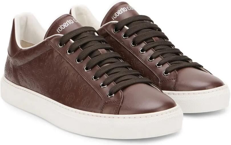 Roberto Cavalli Sneakers met monogram-reliëf Bruin - Foto 3