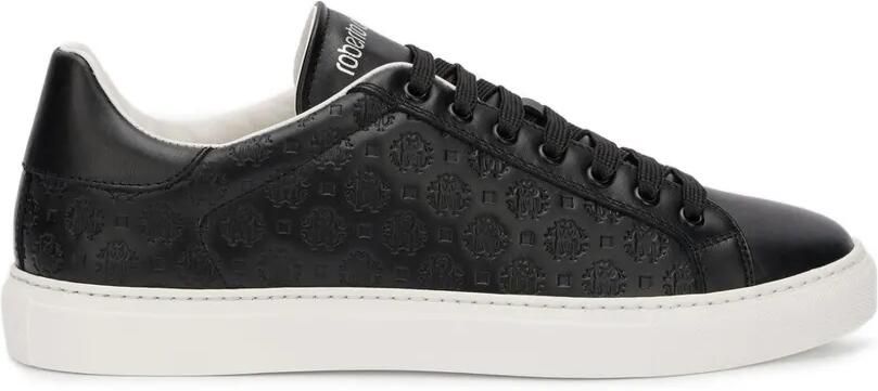 Roberto Cavalli Sneakers met monogram-reliëf Zwart
