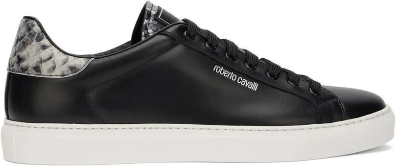 Roberto Cavalli Sneakers met slangenleer-effect Zwart