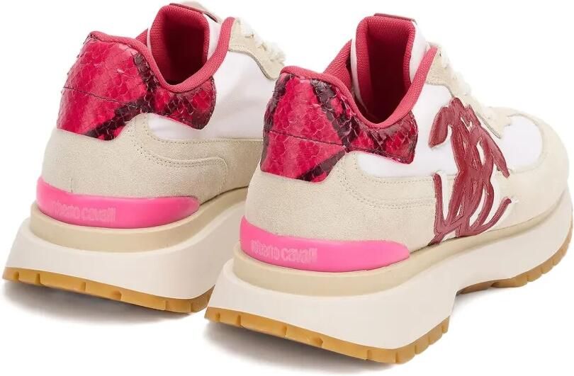 Roberto Cavalli Sneakers met vlakken en pythonprint Beige - Foto 3