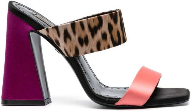 Roberto Cavalli Sandalen met contrasterend vlak Bruin