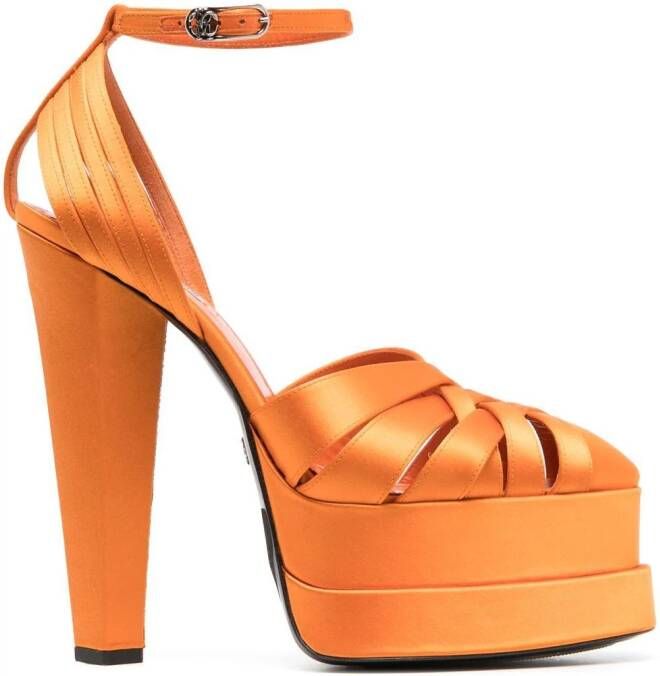Roberto Cavalli Sandalen met plateauzool Oranje
