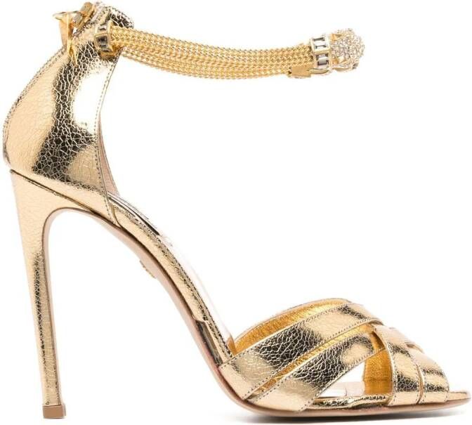 Roberto Cavalli Sandalen verfraaid met kristallen Goud