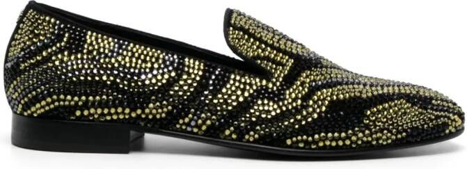 Roberto Cavalli Saul slippers met kristallen Zwart