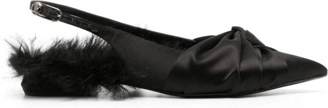 Roberto Cavalli Slingback ballerina's met strik Zwart