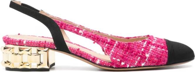 Roberto Festa Aurelia 30 mm tweed pumps Roze