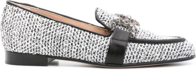 Roberto Festa Jordaan tweed loafers Zwart