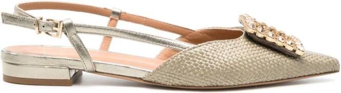 Roberto Festa Lavanda ballerina's met kristallen gesp Beige