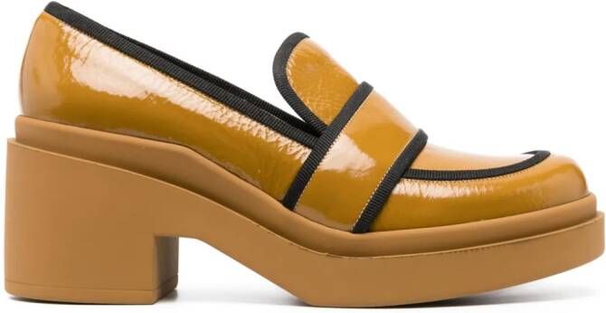 Roberto Festa Percy loafers met blokhak Geel