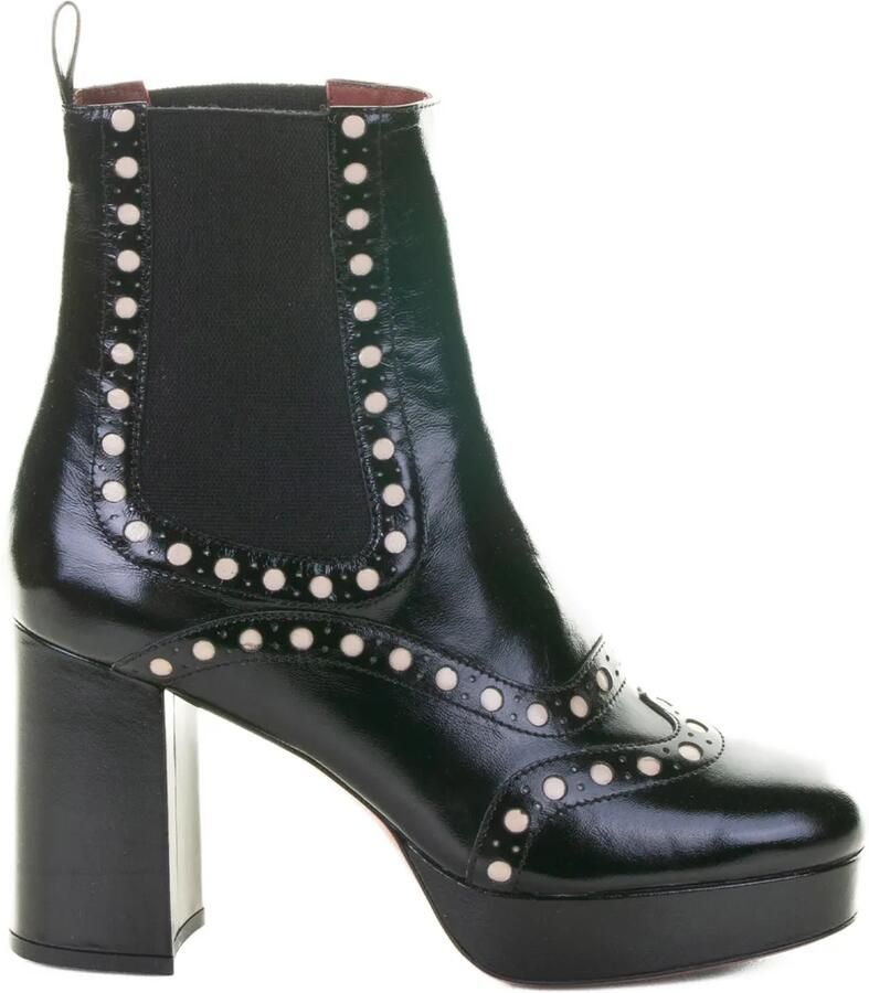 Roberto Festa 70 mm laarzen met plateauzool en studs Zwart