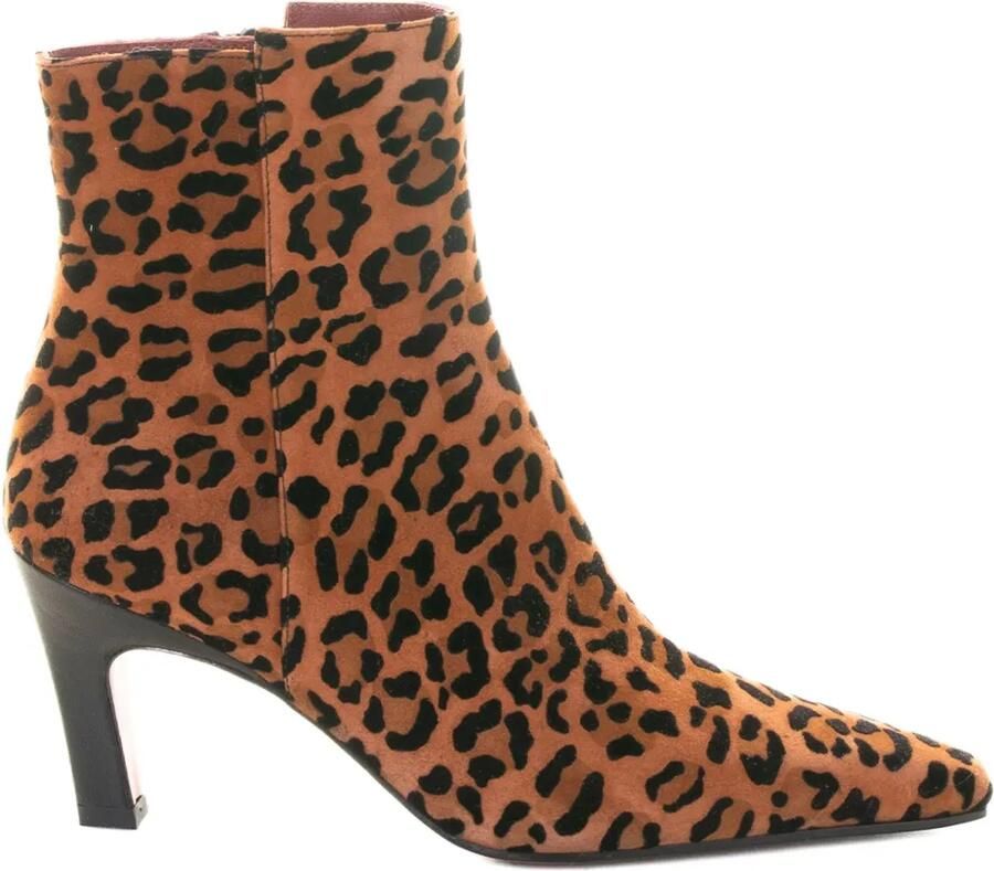 Roberto Festa 70 mm stiletto enkellaarzen met luipaardprint Bruin
