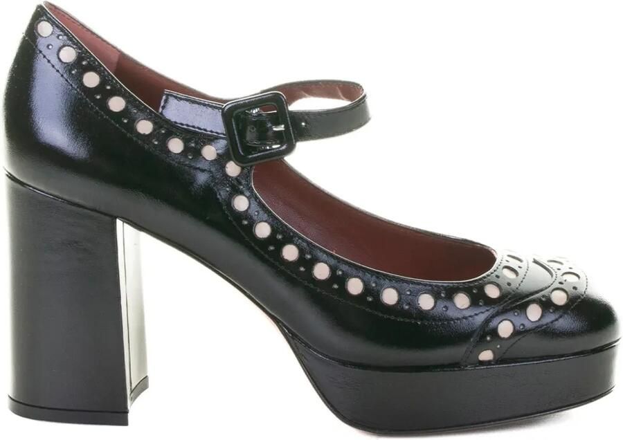 Roberto Festa 80 mm leren pumps met plateauzool Zwart