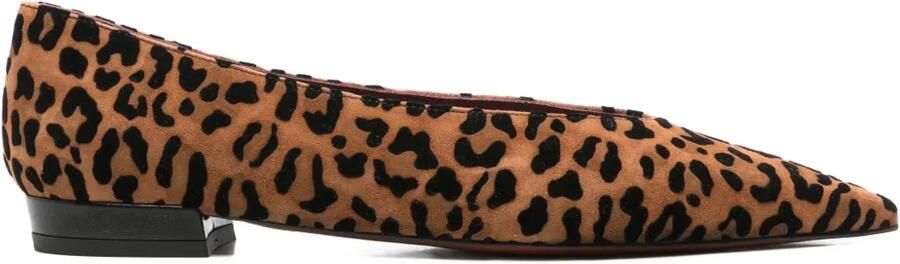Roberto Festa Ballerina's met luipaardprint Bruin