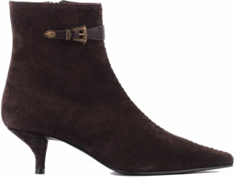 Roberto Festa Ela buckle-detail whipstitch boots Bruin