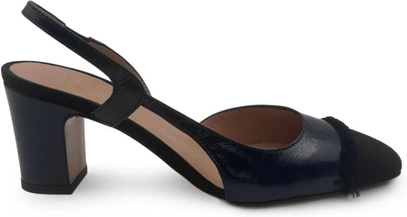 Roberto Festa Ficus slingback pumps met franje Zwart