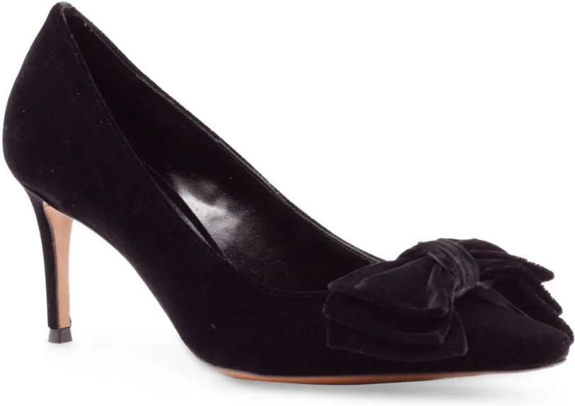 Roberto Festa Flowy fluwelen pumps met strikdetail Zwart - Foto 4