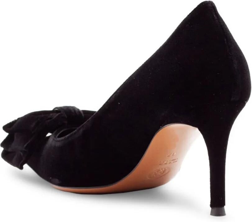 Roberto Festa Flowy fluwelen pumps met strikdetail Zwart - Foto 3