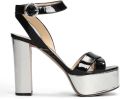 Roberto Festa Kami leren sandalen met plateauzool Zwart - Zwart