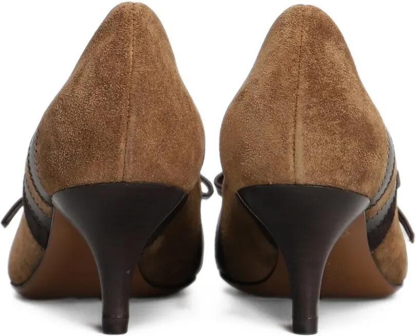 Roberto Festa Kandè striped bow-detail kitten-heel pumps Bruin - Foto 2