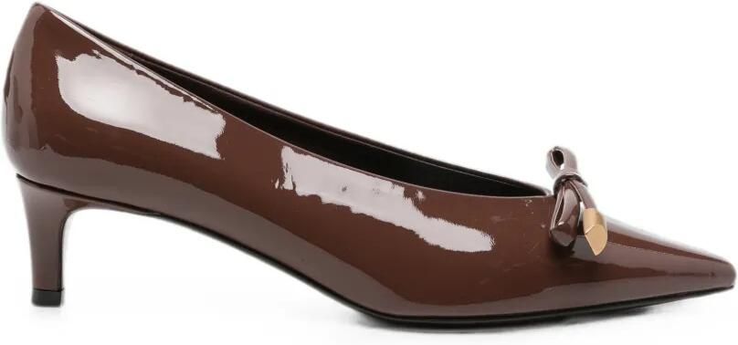 Roberto Festa Lakleren pumps met hak en strikdetail Bruin