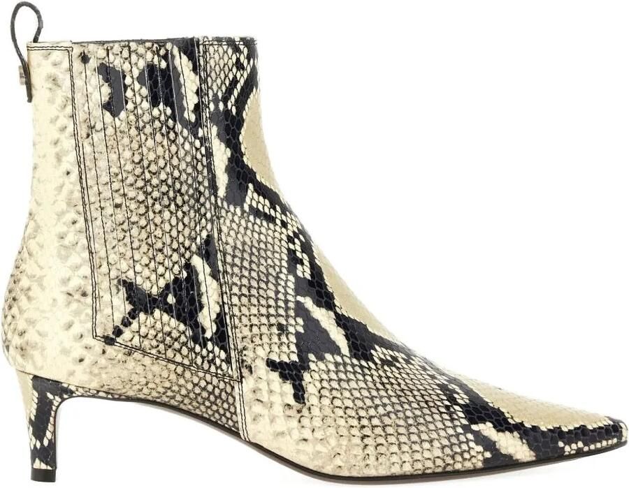 Roberto Festa Leren enkellaarzen met print Beige