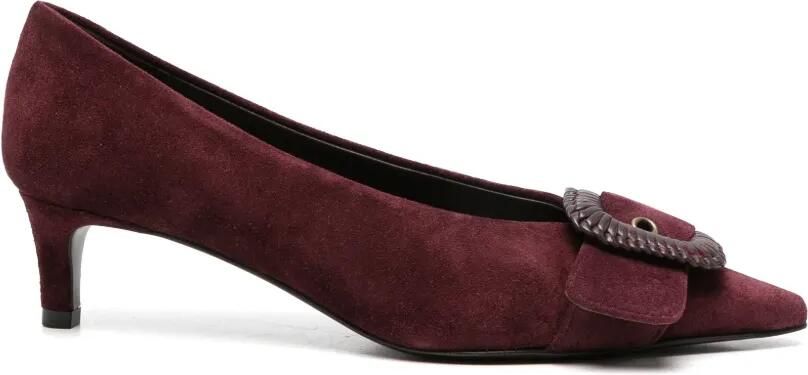 Roberto Festa Leren pumps met puntige neus hak en gespdetail Rood