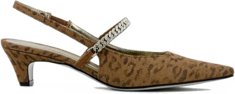 Roberto Festa Mallory slingback pumps met luipaardprint Bruin