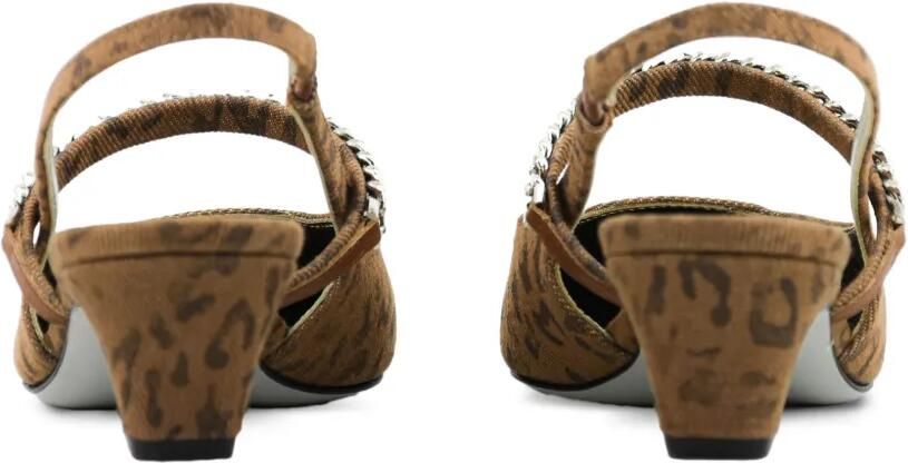 Roberto Festa Mallory slingback pumps met luipaardprint Bruin - Foto 4