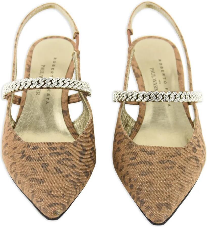 Roberto Festa Mallory slingback pumps met luipaardprint Bruin - Foto 2