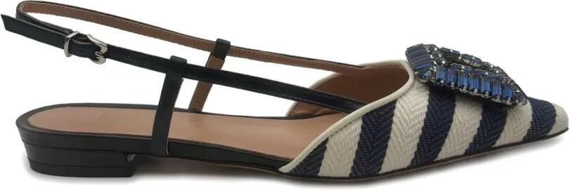 Roberto Festa Mimma gestreepte pumps met gespsluiting Blauw