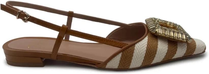 Roberto Festa Mimma gestreepte pumps verfraaid met neus Beige