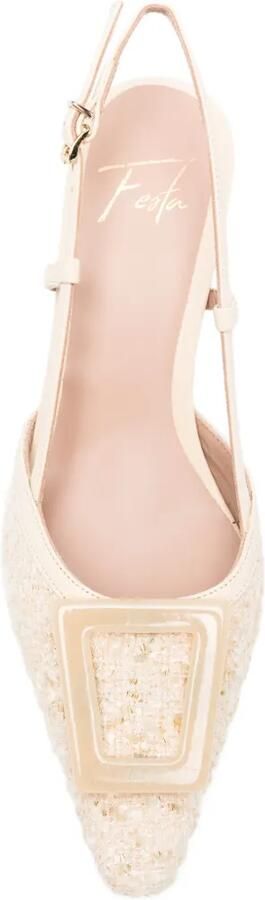 Roberto Festa Paloma slingback pumps met gesp Beige - Foto 4