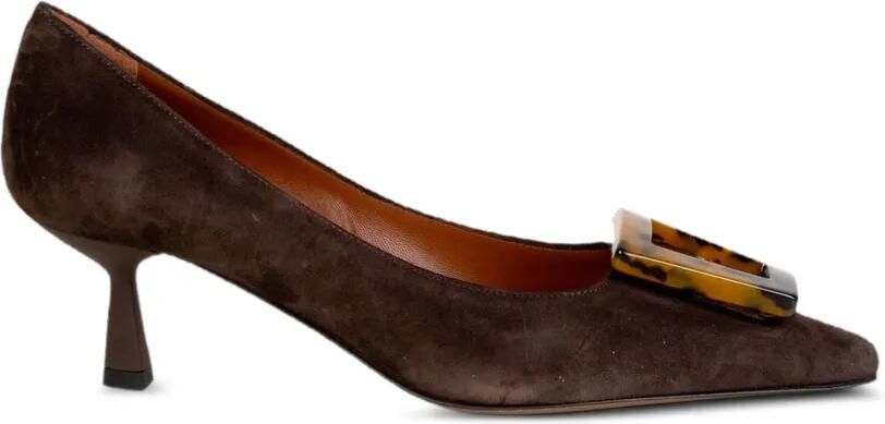 Roberto Festa Pumps met gespdetail en puntige neus Bruin