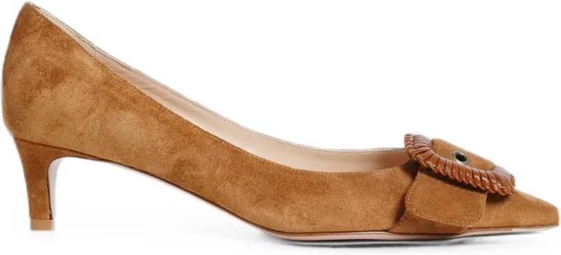 Roberto Festa Sirio suède pumps met gevlochten gesp Bruin