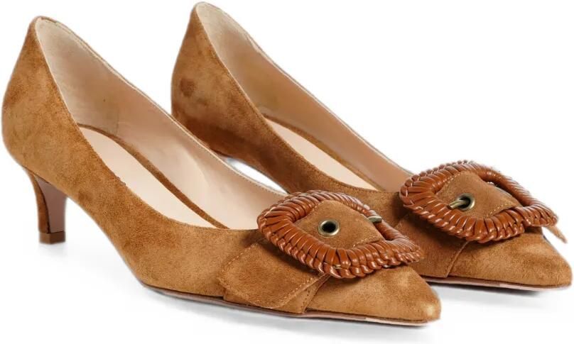 Roberto Festa Sirio suède pumps met gevlochten gesp Bruin - Foto 3
