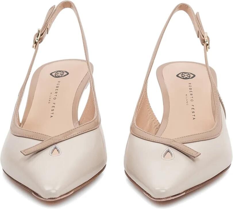 Roberto Festa Slingback pumps met puntige neus Beige - Foto 2