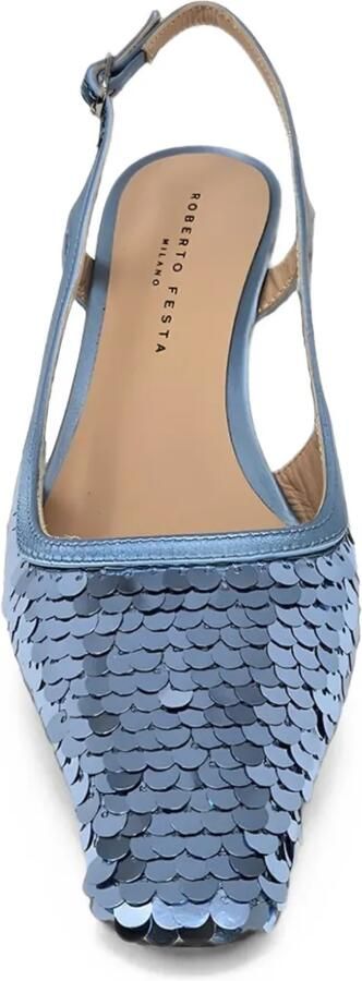Roberto Festa Slingback pumps verfraaid met pailletten Blauw - Foto 4