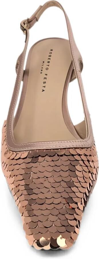 Roberto Festa Slingback pumps verfraaid met pailletten Goud - Foto 4