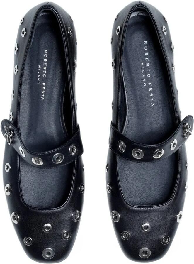 Roberto Festa stud-embellished strap ballet flats Zwart - Foto 2
