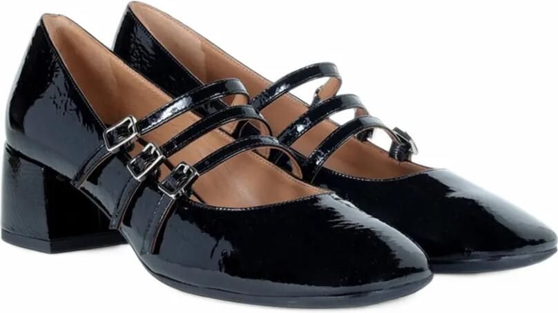Roberto Festa triple-strap patent leather pumps Zwart - Foto 4