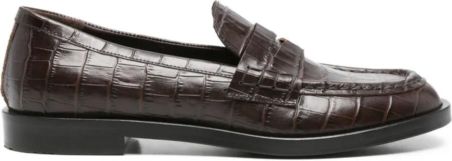 Roberto Festa Xander loafers met krokodillen-reliëf Bruin